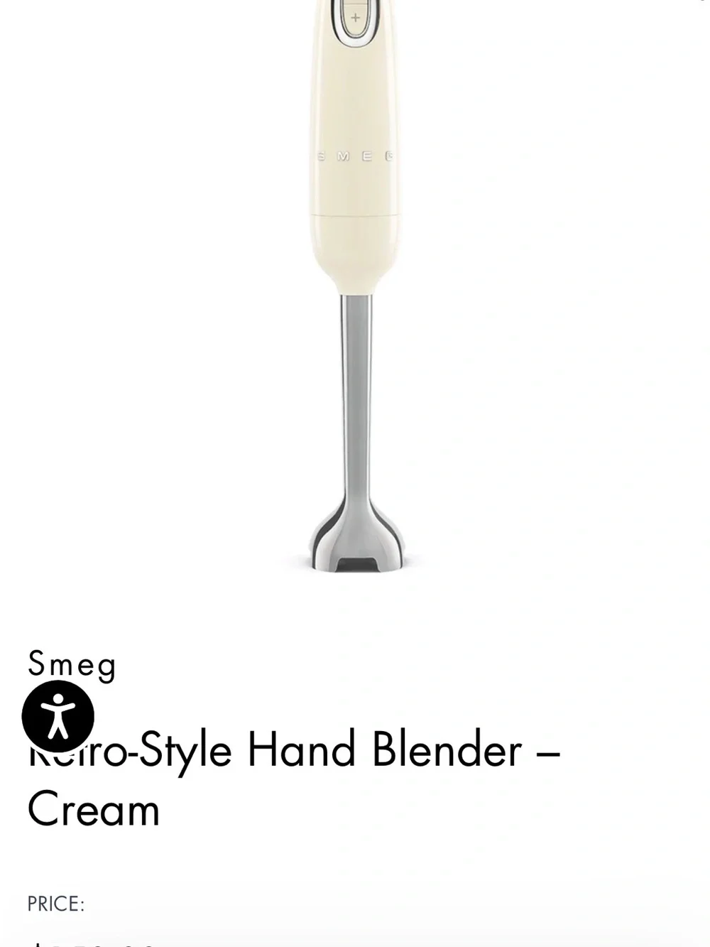 Smeg Retro Hand Blender in Cream - Sleek Immersion Mixer